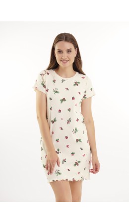 CLE LDR15-1200/1 Платье жен. Пихта, молочный/красный