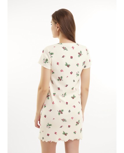 CLE LDR15-1200/1 Платье жен. Пихта, молочный/красный