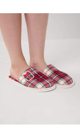 CLE SW15-1199C Пантолеты жен. домаш. Новогоднее чудо, красный/молочный