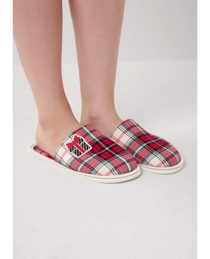 CLE SW15-1199C Пантолеты жен. домаш. Новогоднее чудо, красный/молочный