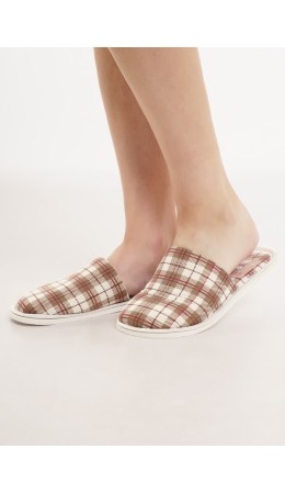 CLE SW15-1200C Пантолеты жен. домаш. Пихта, молочный/коричневый