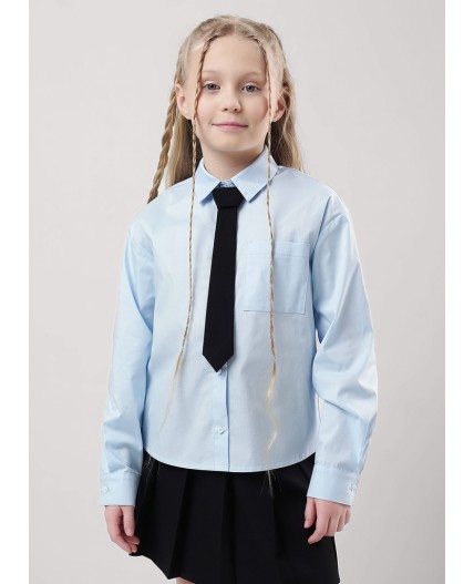 CLE Блузка дев. 753217пн школа, св.голубой