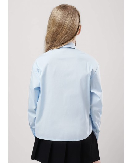 CLE Блузка дев. 753217пн школа, св.голубой