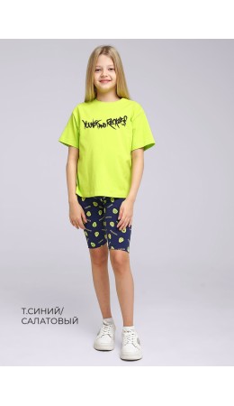 CLE Бриджи дев 906461гн, т.синий/салатовый