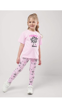 CLE Лосины дев, 903633гн, св.розовый/белый