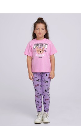 CLE Лосины дев, 903633гн, св.фиолетовый/чёрный