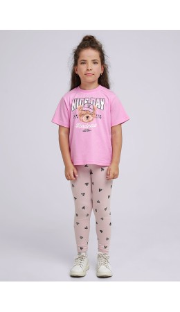 CLE Лосины дев, 903633гн, св.розовый/чёрный