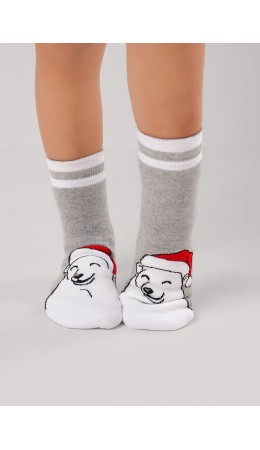 CLE Носки дет.С4552П 16-18,18-20 НГ плюш, меланж серый