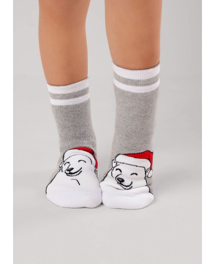 CLE Носки дет.С4552П 16-18,18-20 НГ плюш, меланж серый