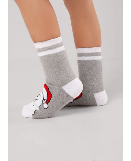 CLE Носки дет.С4552П 16-18,18-20 НГ плюш, меланж серый