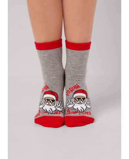 CLE Носки дет.С4561 24 НГ хл+эл, меланж серый