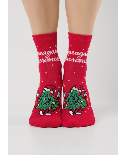 CLE Носки жен.Д2558 НГ хл+эл, красный