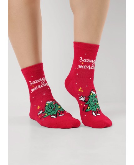 CLE Носки жен.Д2558 НГ хл+эл, красный