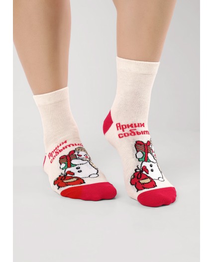 CLE Носки жен.Д2565 НГ хл+эл, меланж бежевый