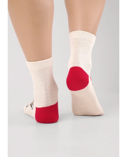 CLE Носки жен.Д2565 НГ хл+эл, меланж бежевый