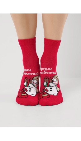 CLE Носки жен.Д2565 НГ хл+эл, красный