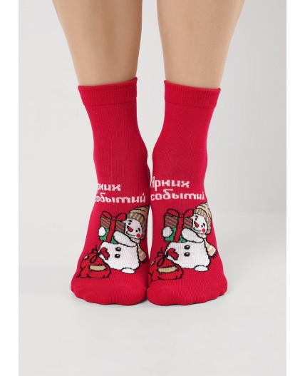 CLE Носки жен.Д2565 НГ хл+эл, красный