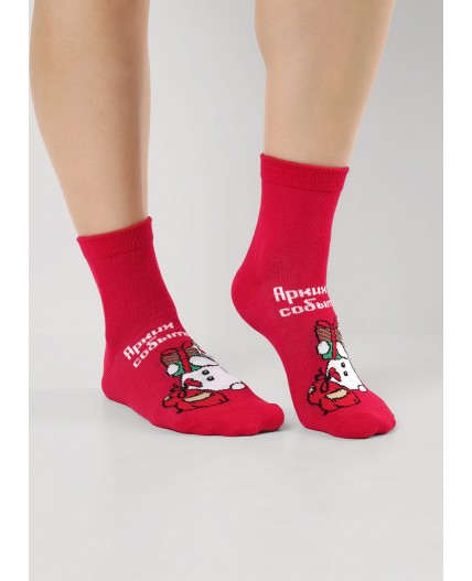 CLE Носки жен.Д2565 НГ хл+эл, красный