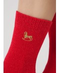 CLE Носки жен.Д955С НГ вышивка синель, красный