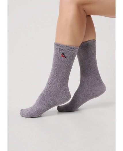 CLE Носки жен.Д955С НГ вышивка синель, серый