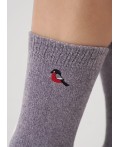 CLE Носки жен.Д955С НГ вышивка синель, серый