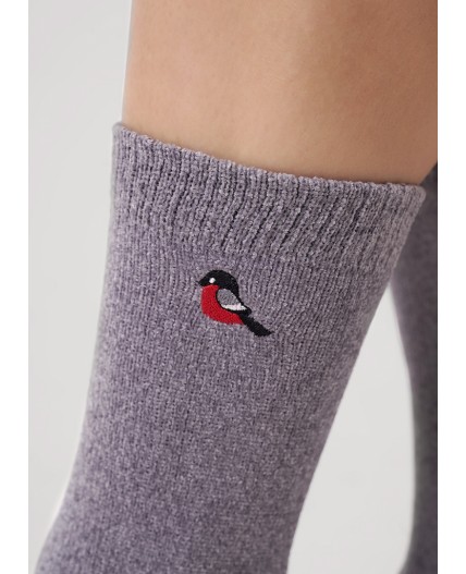 CLE Носки жен.Д955С НГ вышивка синель, серый