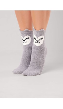 CLE Носки жен.Д960Т НГ травка, серый