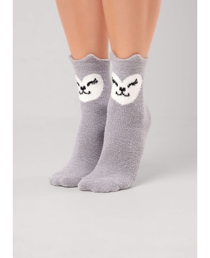 CLE Носки жен.Д960Т НГ травка, серый