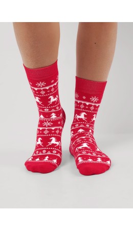 CLE Носки муж.К6550П НГ плюш, красный