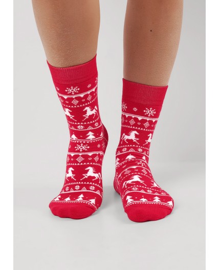 CLE Носки муж.К6550П НГ плюш, красный