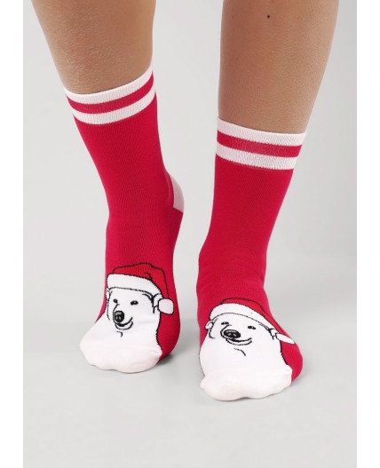 CLE Носки муж.К6552П НГ плюш, красный