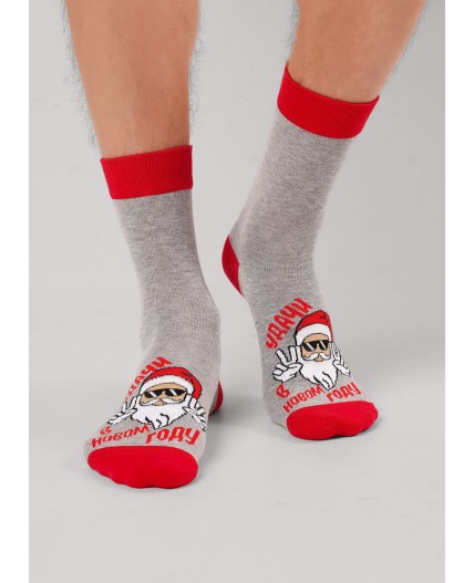 CLE Носки муж.К6558Л НГ хл+эл, меланж серый