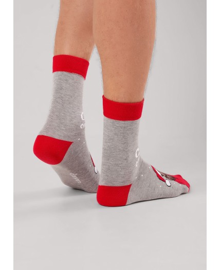 CLE Носки муж.К6560Л НГ хл+эл, меланж серый
