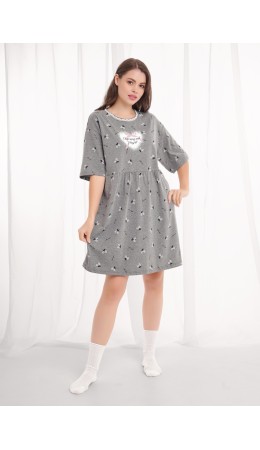 CLE LDR26-1210/2 Платье жен. Жизель, меланж т.серый/белый