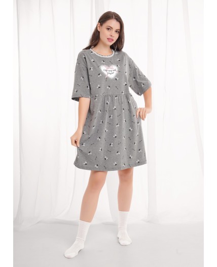 CLE LDR26-1210/2 Платье жен. Жизель, меланж т.серый/белый