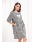 CLE LDR26-1210/2 Платье жен. Жизель, меланж т.серый/белый