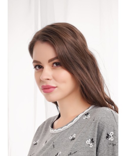 CLE LDR26-1210/2 Платье жен. Жизель, меланж т.серый/белый