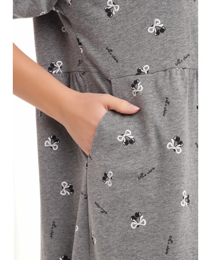 CLE LDR26-1210/2 Платье жен. Жизель, меланж т.серый/белый