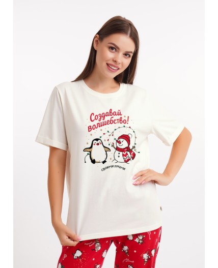 CLE LP15-1202/2 Набор одежды жен. Конфетти, молочный/красный