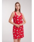 CLE LS15-1202 Сорочка ночн. жен. Конфетти, красный/молочный