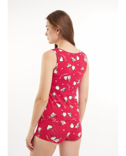 CLE LSET15-1202 Пижама жен. Конфетти, красный/молочный