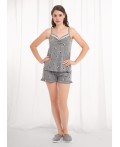 CLE LSET26-1210/1 Пижама жен. Жизель, меланж т.серый/белый