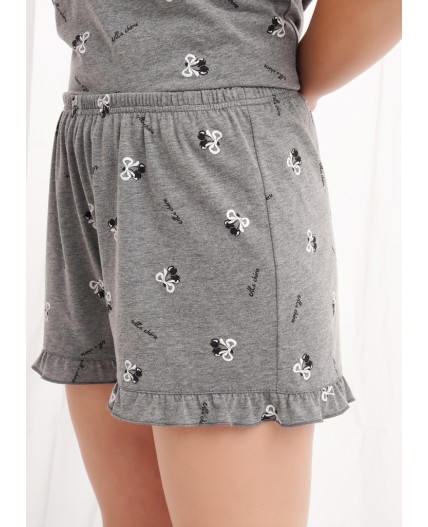 CLE LSET26-1210/1 Пижама жен. Жизель, меланж т.серый/белый