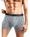 CLE MSH451953 Трусы муж., св.серый/т.бирюзовый
