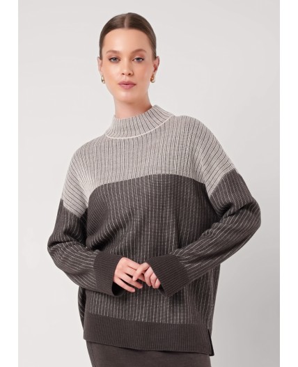 CLE Джемпер жен. 154597/192ак, меланж бежевый