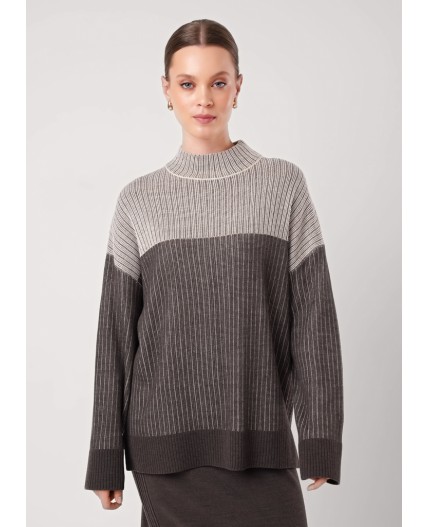 CLE Джемпер жен. 154597/192ак, меланж бежевый