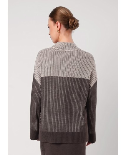 CLE Джемпер жен. 154597/192ак, меланж бежевый