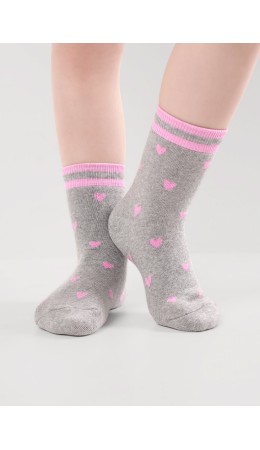 CLE Носки дет.С247П 12-14,14-16 плюш дев, меланж розовый