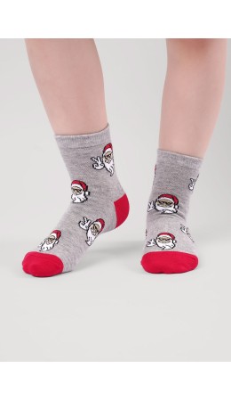 CLE Носки дет.С4562 16-18,18-20 НГ хл+эл, меланж серый