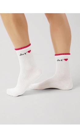 CLE Носки жен.Д2473 love хл+эл, белый